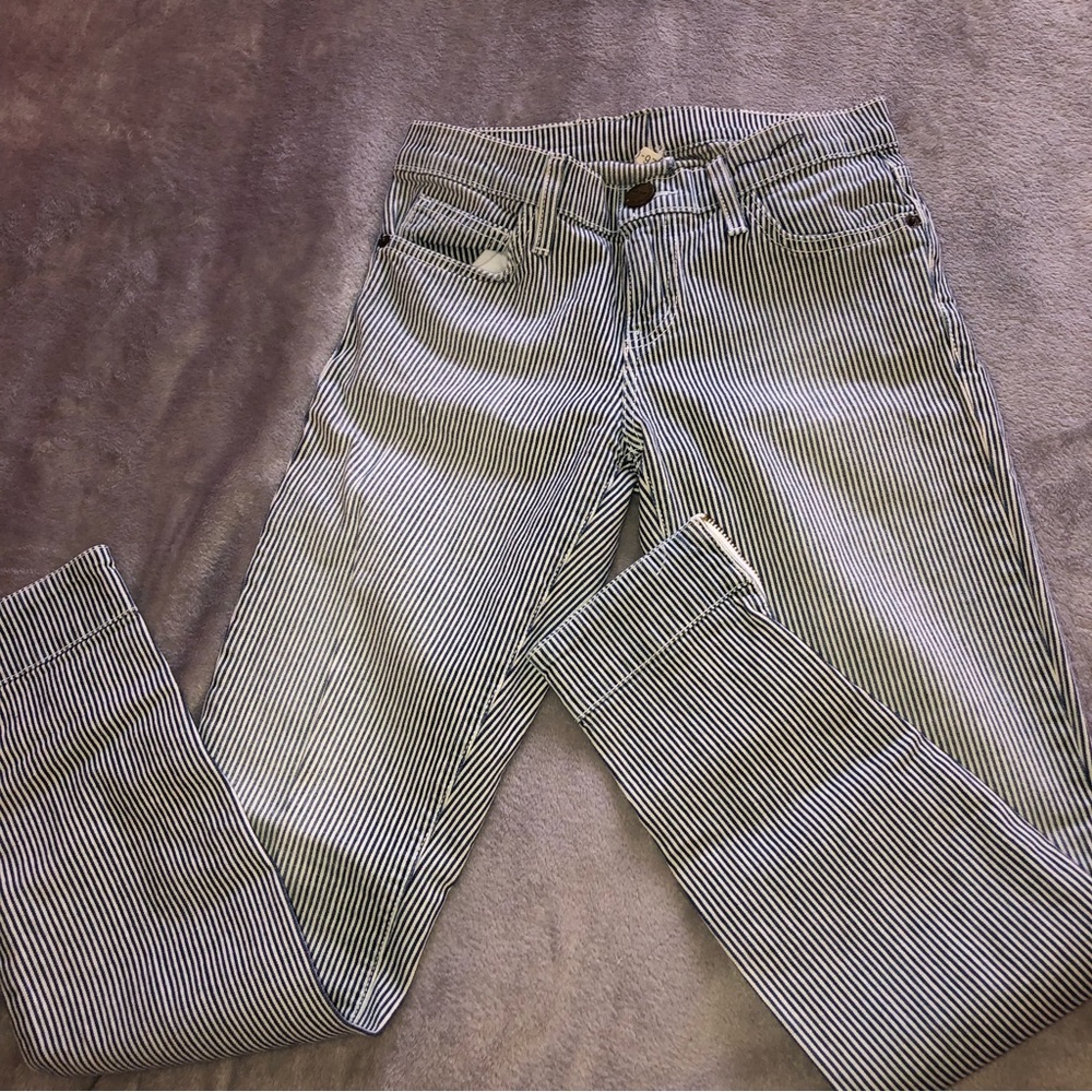 Current/ Elliott Striped white and blue  jeans